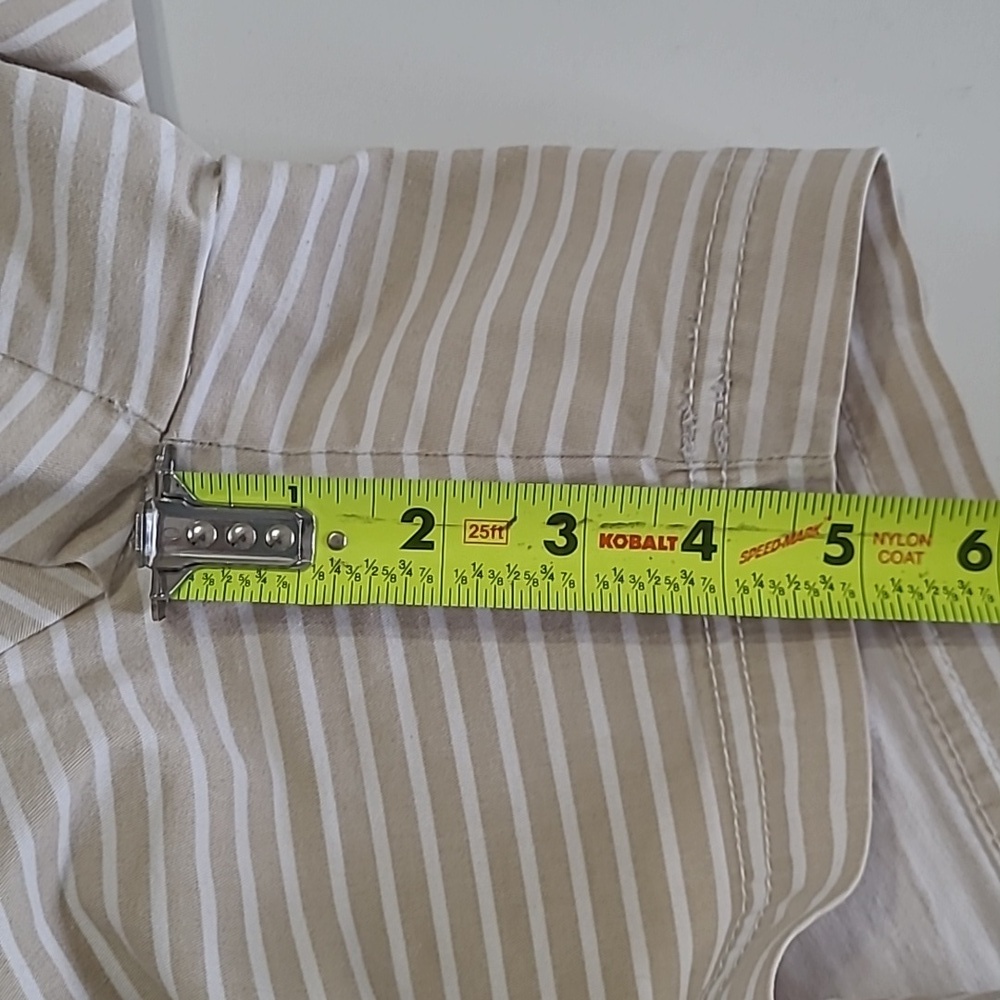 Tommy Hilfiger Khaki & White Striped Classic Stretch Shorts size 6 - Picture 8 of 9